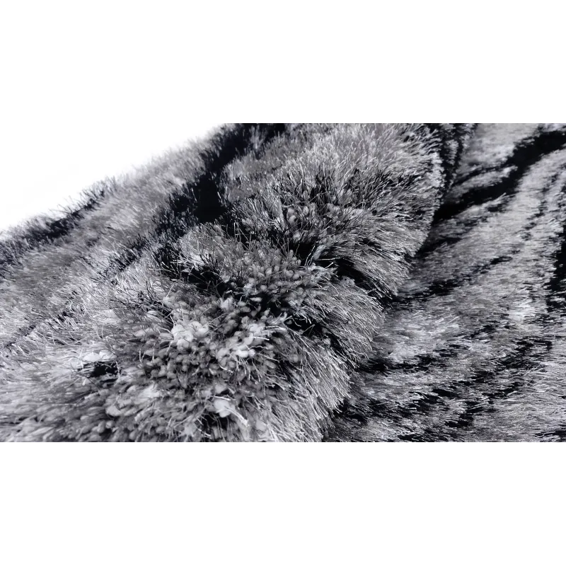 Dywan shaggy szary+czarny