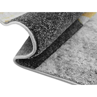 Dywan geometryczny szary + żółty