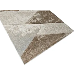 Dywan geometryczny beżowy + brązowy