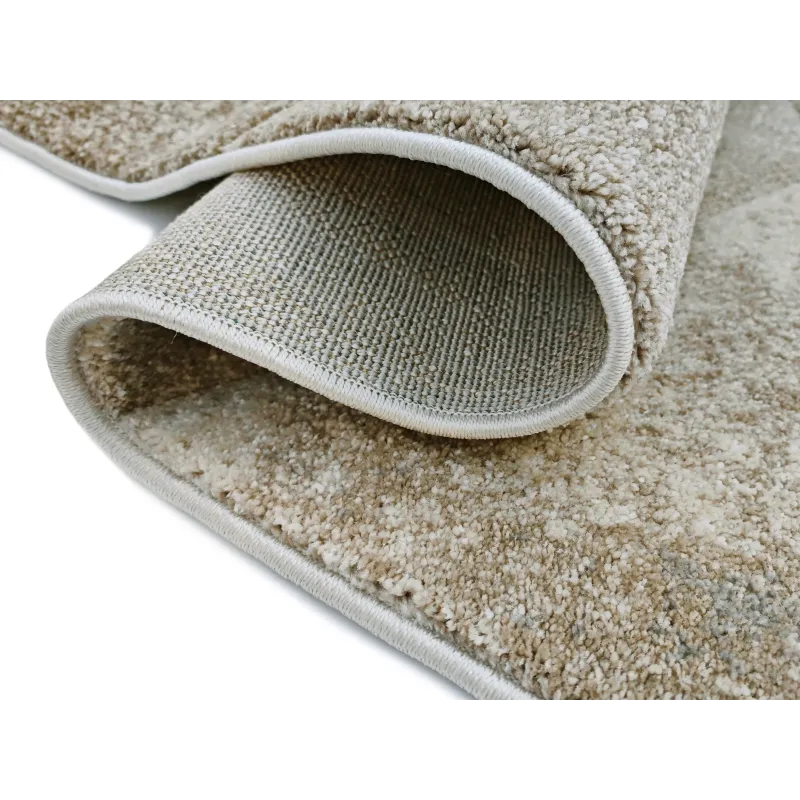 Dywan geometryczny beżowy + brązowy