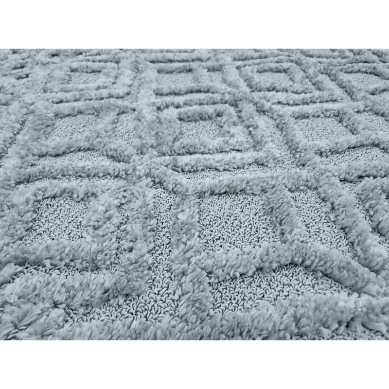 Dywan boho szary z frędzlami