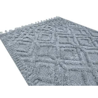 Dywan boho szary z frędzlami