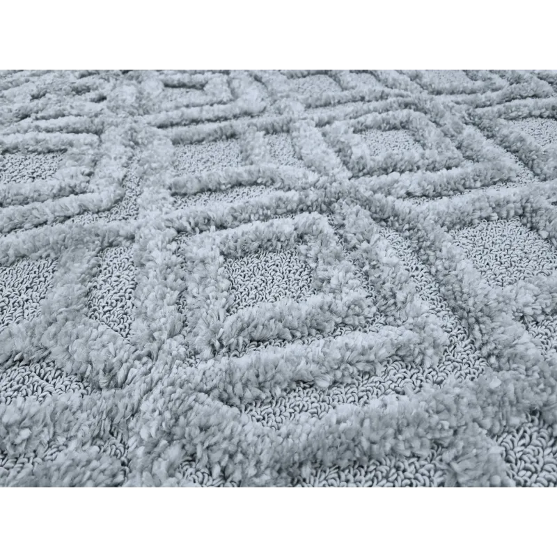 Dywan boho szary z frędzlami