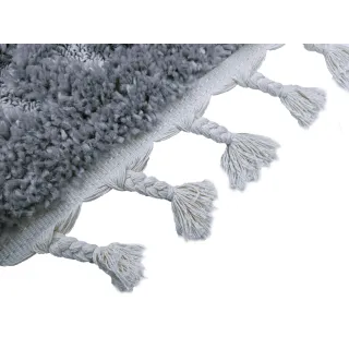Dywan boho szary z frędzlami