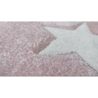 Dywan gwiazdki szary + różowy