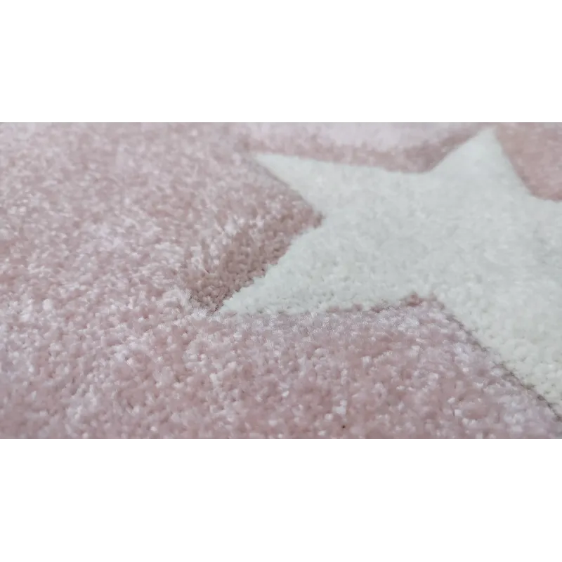 Dywan gwiazdki szary + różowy