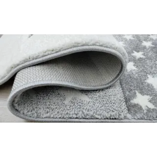 Dywan gwiazdki szary + różowy