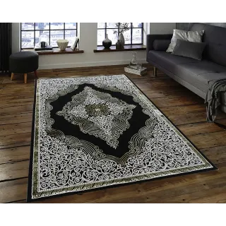 Dywan czarny ze złotem klasyczny