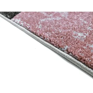 Dywan geometryczny szary + różowy