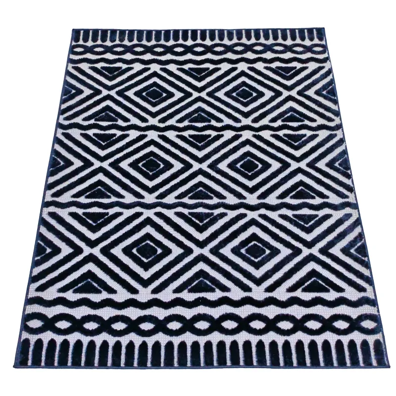 Budżetowy dywan boho granatowy