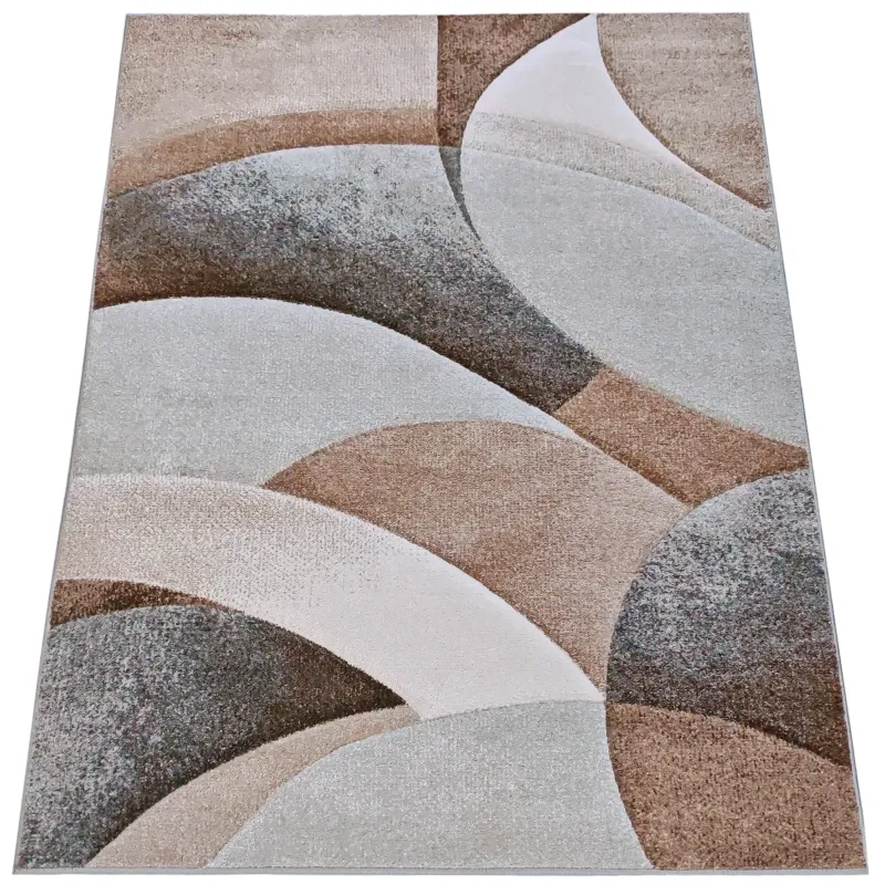 Dywan geometryczny beżowy nowoczesny