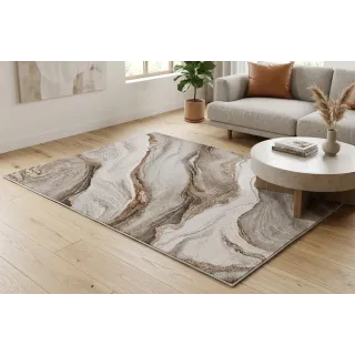 Dywan marmur beżowy + brąz