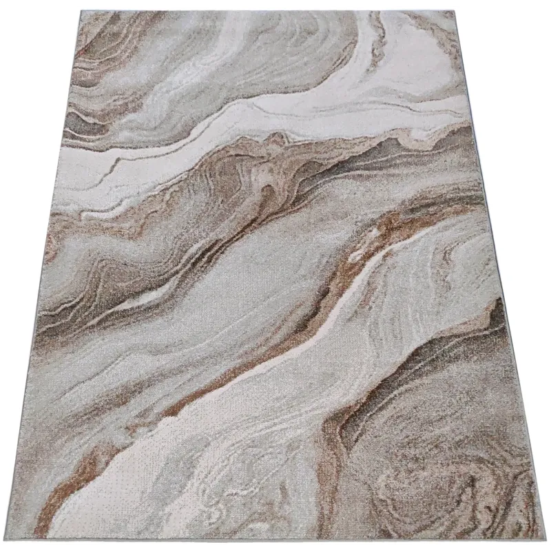 Dywan marmur beżowy + brąz