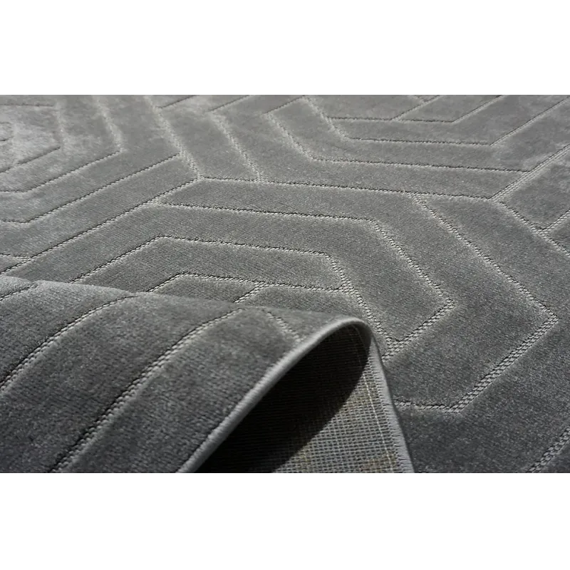 Dywan nowoczesny szary geometryczny 3D