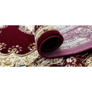 Dywan klasyczny bordo wycinany