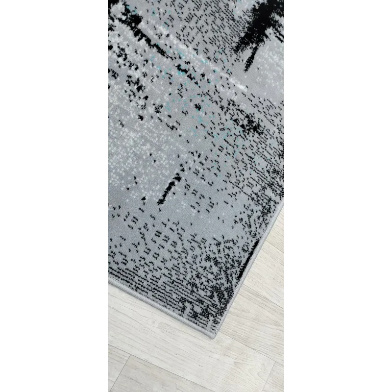Dywan szary z turkusem