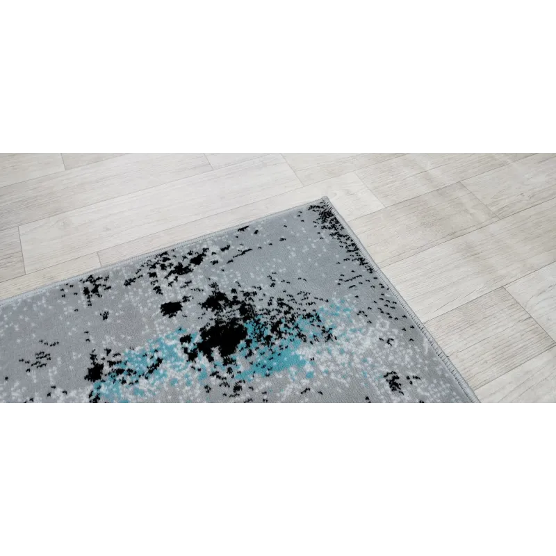 Dywan szary z turkusem