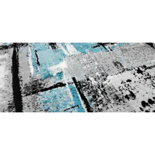 Dywan szary z turkusem