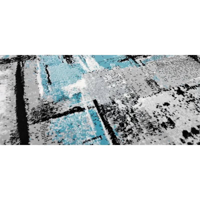 Dywan szary z turkusem