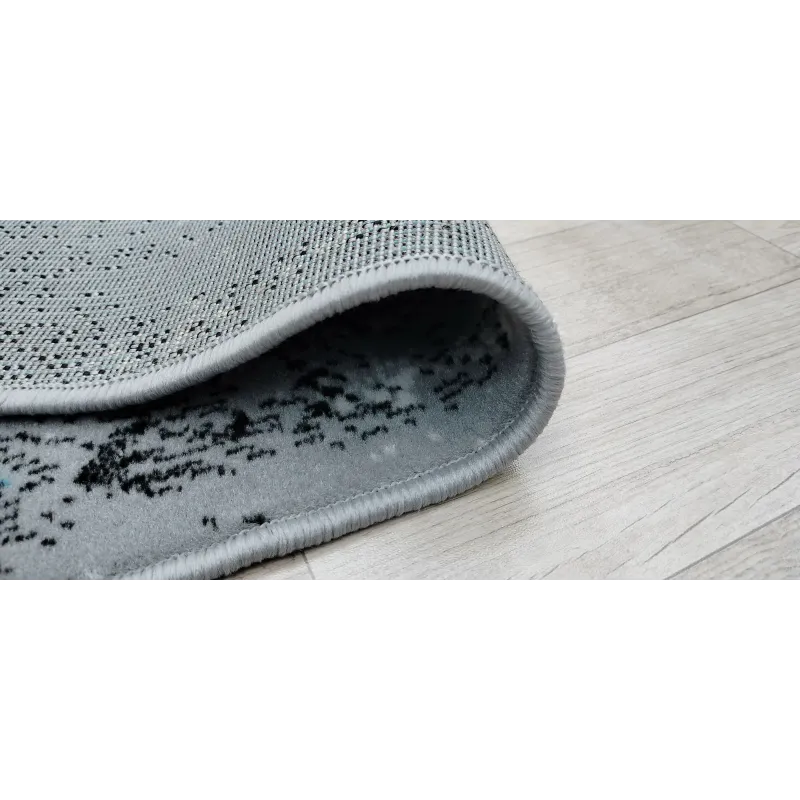 Dywan szary z turkusem