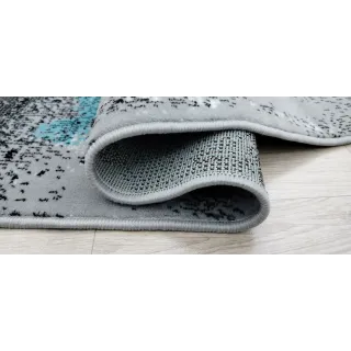 Dywan szary z turkusem