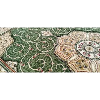 Dywan klasyczny zielony wycinany