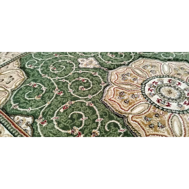 Dywan klasyczny zielony wycinany