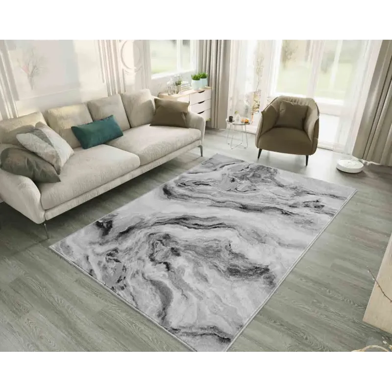 Dywan szary ze wzorem marmuru
