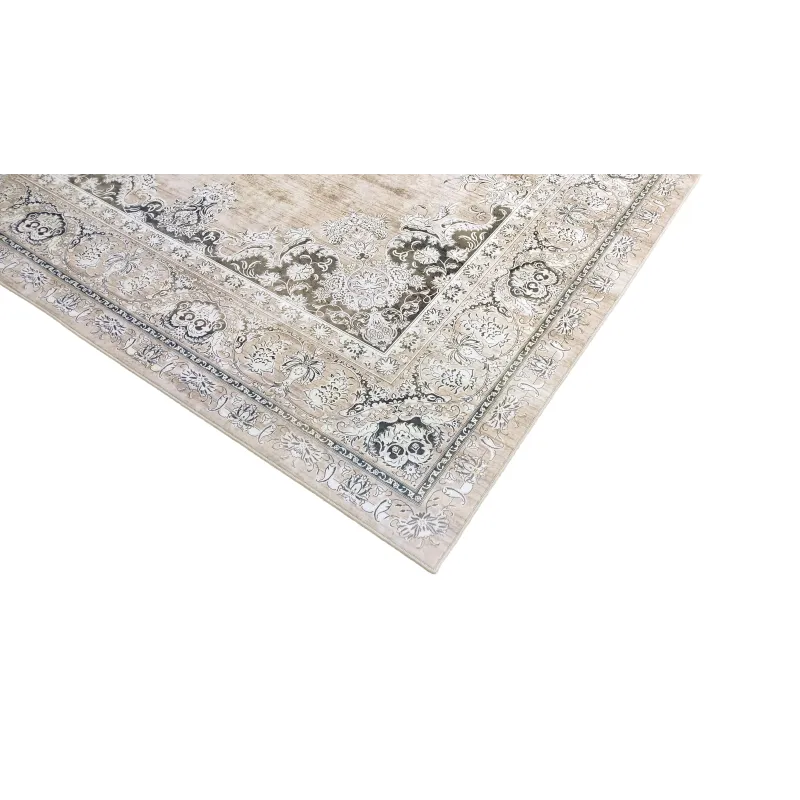 Dywan klasyczny beżowy antypoślizgowy