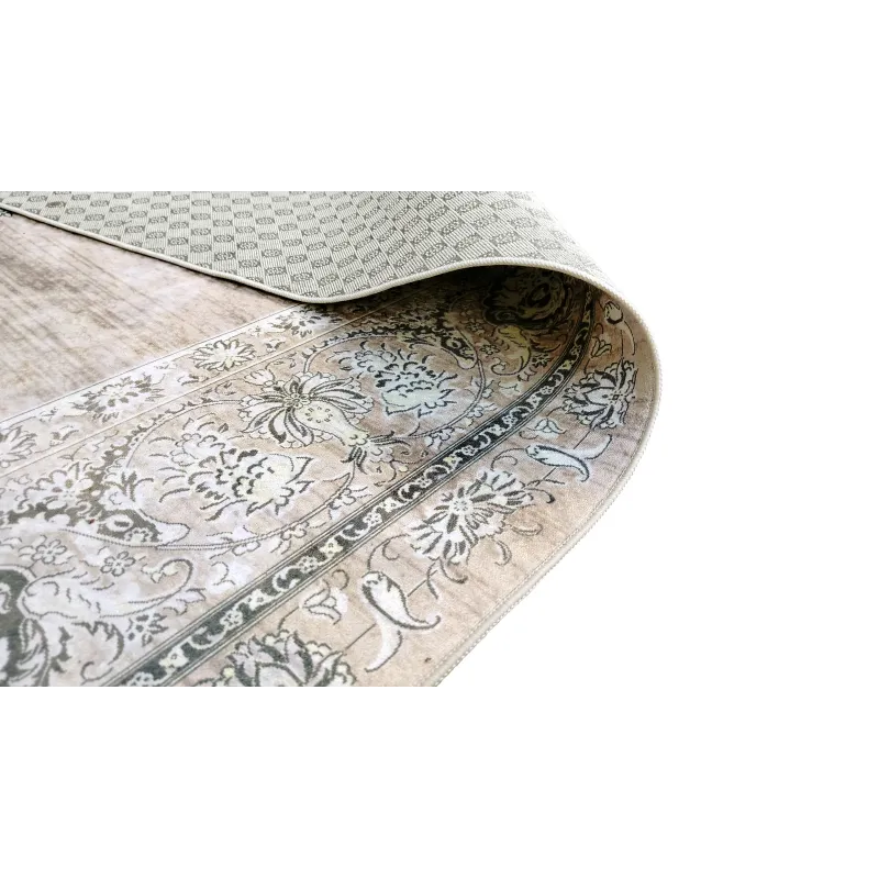 Dywan klasyczny beżowy antypoślizgowy