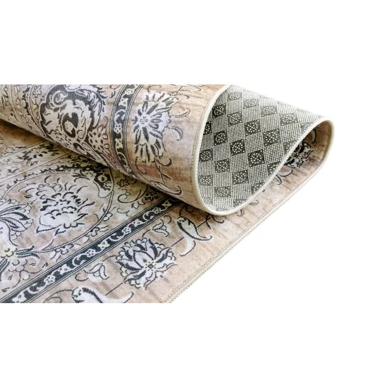 Dywan klasyczny beżowy antypoślizgowy