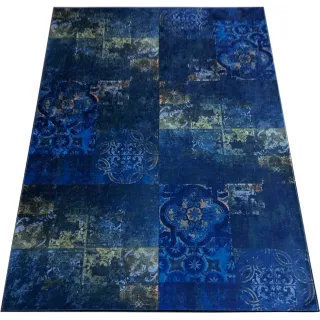 Dywan vintage niebieski