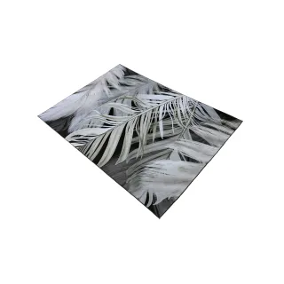 Dywan antypoślizgowy liście beżowy czarny