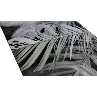 Dywan antypoślizgowy liście beżowy czarny