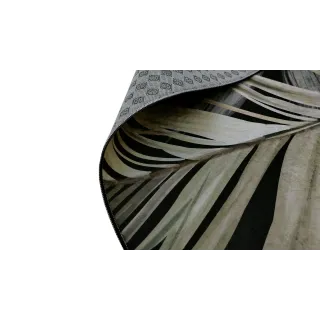 Dywan antypoślizgowy liście beżowy czarny