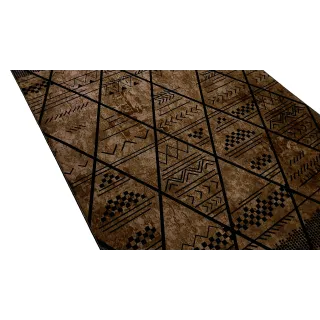 Dywan brązowy antypoślizgowy z azteckim wzorem