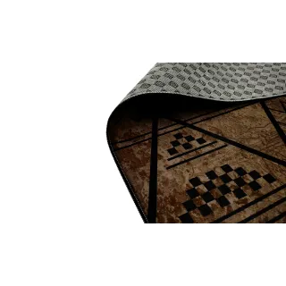 Dywan brązowy antypoślizgowy z azteckim wzorem